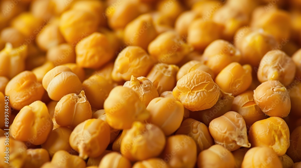 Macro close-up of dried raw chickpeas, chickpeas texture surface for wallpaper banner background with copyspace Macro close-up of dried raw chickpeas, chickpeas texture surface for wallpaper banner background with copyspace