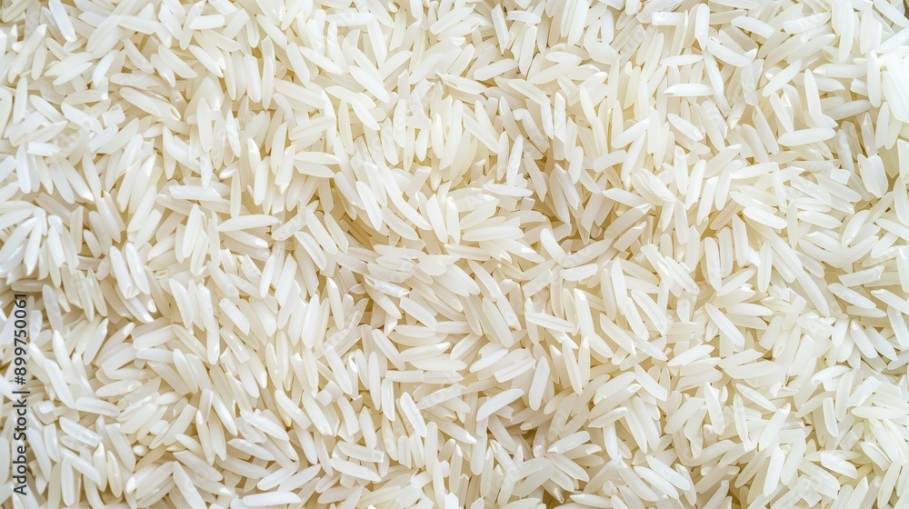 Macro close-up of raw jasmine rice grains, white rice texture surface for wallpaper banner background with copyspace Macro close-up of raw jasmine rice grains, white rice texture surface for wallpaper banner background with copyspace