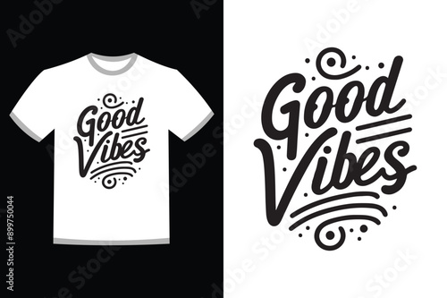 Good Vibes minimalist typography t-shirt design