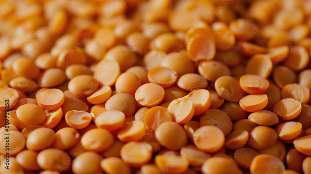 Macro close-up of fresh raw orange lentils, lentils texture surface for wallpaper banner background with copyspace Macro close-up of fresh raw orange lentils, lentils texture surface for wallpaper banner background with copyspace