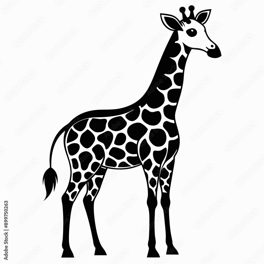 Obraz premium Giraffe Silhouette Vector Illustration