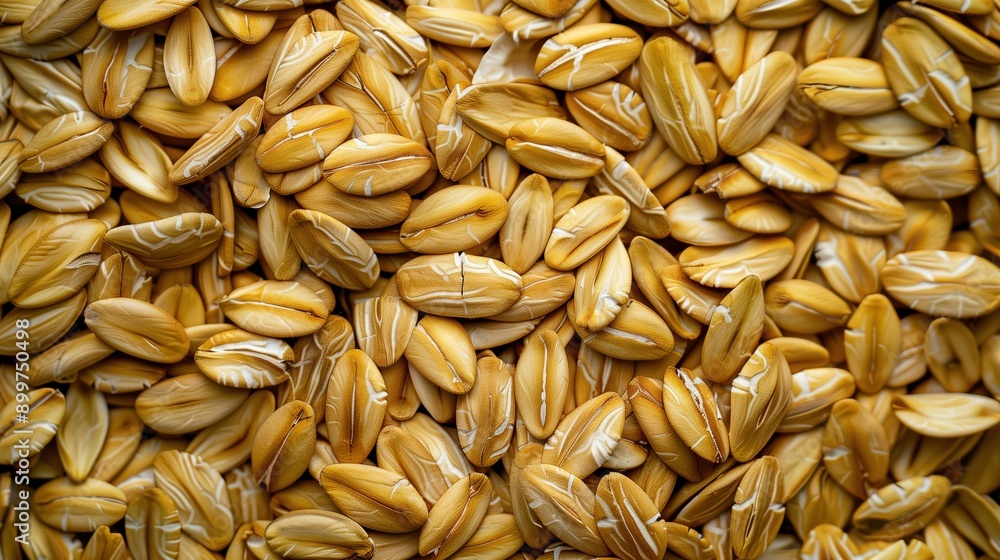 Macro close-up of golden oat grains, oats texture surface for wallpaper banner background with copyspace Macro close-up of golden oat grains, oats texture surface for wallpaper banner background with copyspace