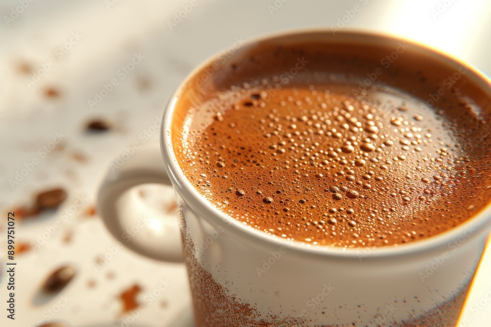 Cup of hot chocolate with frothy top showcasing the comfort and warmth of a beloved drink Cup of hot chocolate with frothy top showcasing the comfort and warmth of a beloved drink
