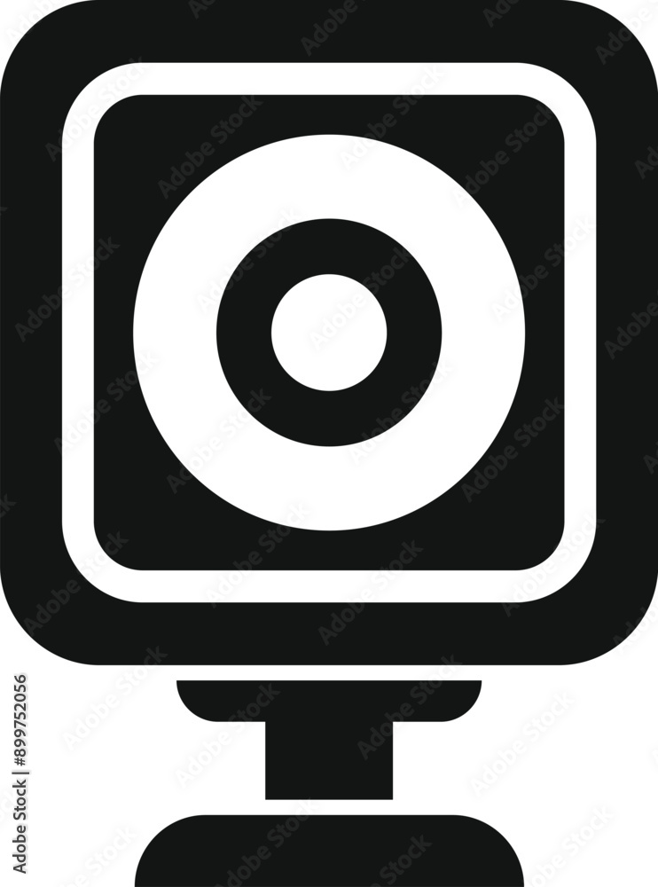 Action camera showing lens icon in simple style on a white background Action camera showing lens icon in simple style on a white background