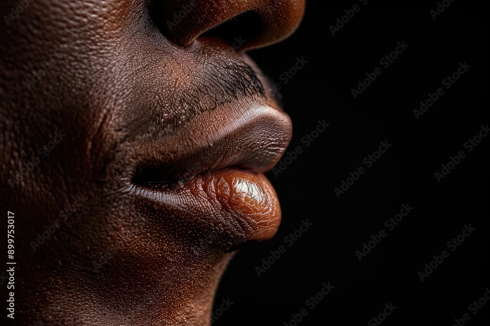 Obraz premium close-up of a mouth showing lips and skin texture