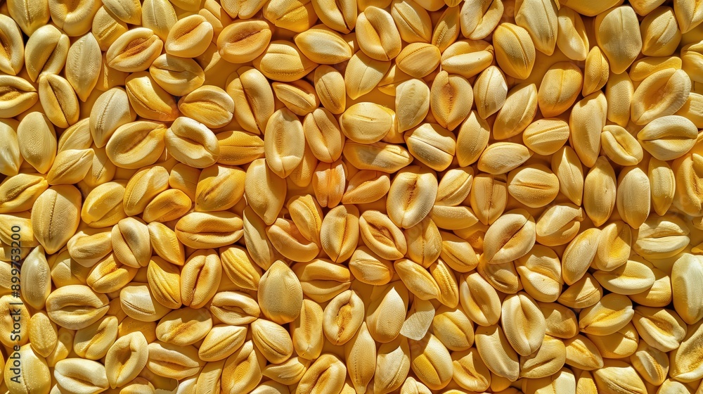 Macro close-up of light airy puffed wheat, puffed wheat texture surface for wallpaper banner background with copyspace Macro close-up of light airy puffed wheat, puffed wheat texture surface for wallpaper banner background with copyspace