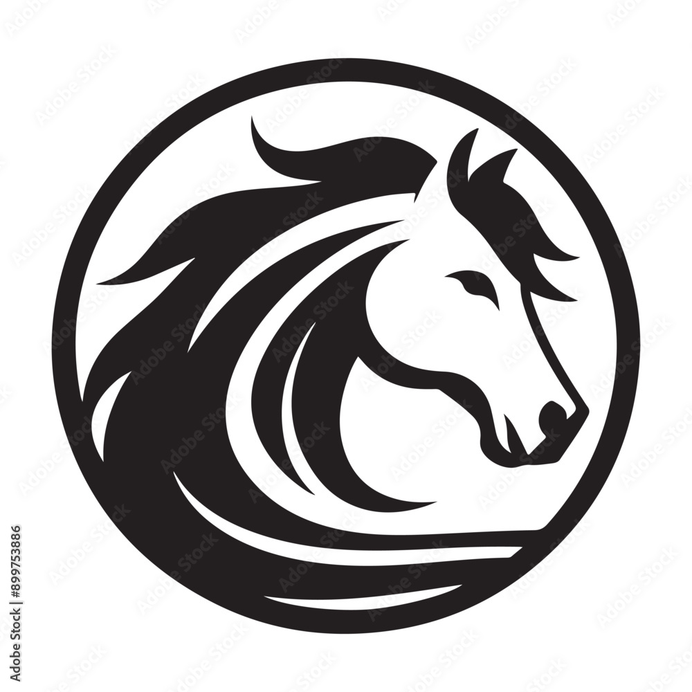 Fototapeta premium silhouette of a horse head