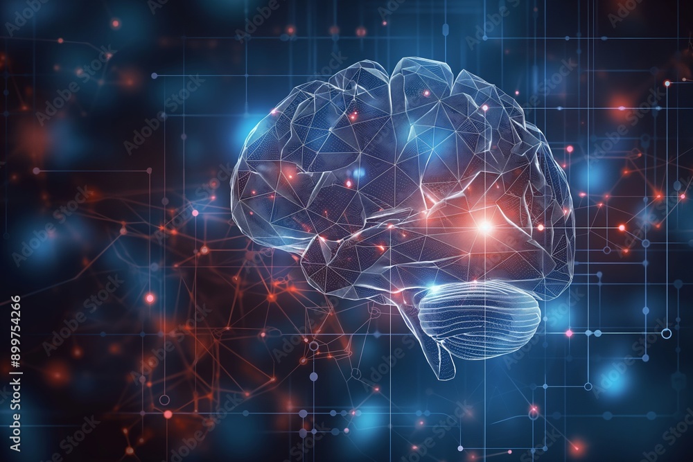 Digital brain with neural network connections Digital brain with neural network connections