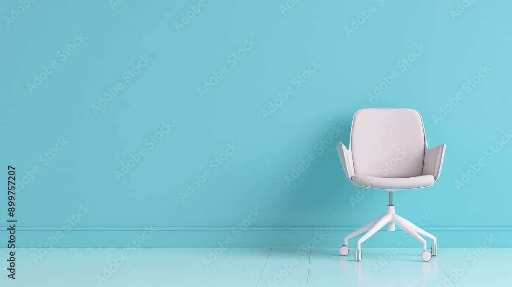 Modern 3D Office Chair in Minimal Business Conceptual Workspace Setup Modern 3D Office Chair in Minimal Business Conceptual Workspace Setup