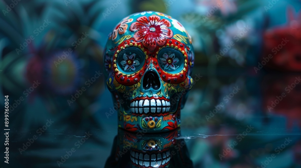 decorated skull of the day of the dead in Mexico decorated skull of the day of the dead in Mexico