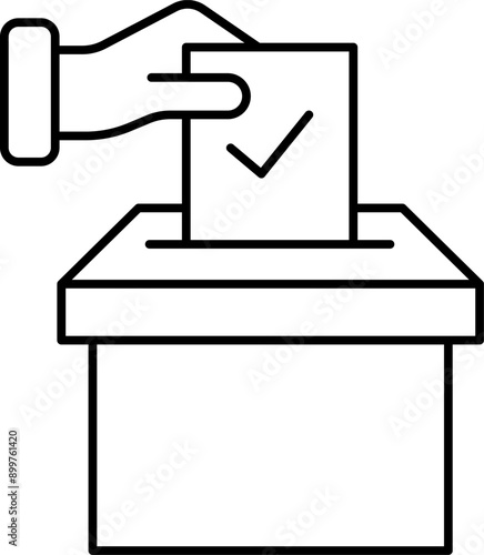 Vote icon. Voting vector illustration. Ballot box on white isolated background. Election business concept.