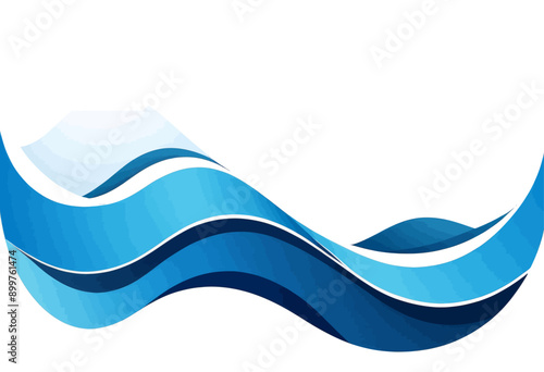 Wave-like Design with Blue and White Tones