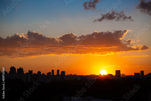 Magnificent sunset in the city of São Paulo