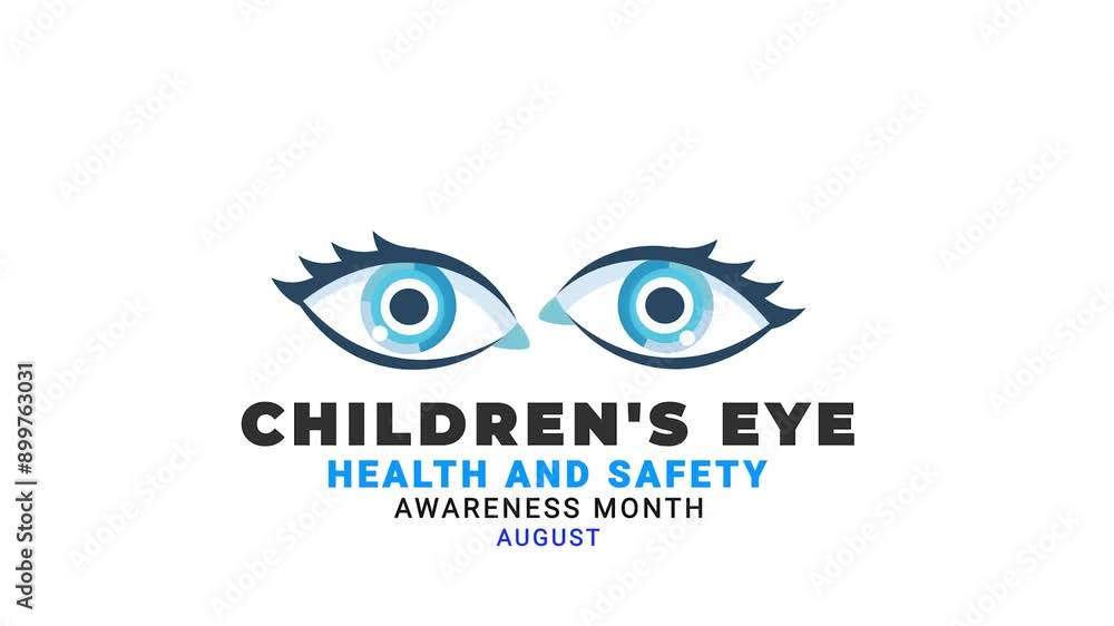 Children's eye health and safety awareness month. eye icon motion. Children's eye health and safety awareness month. eye icon motion.