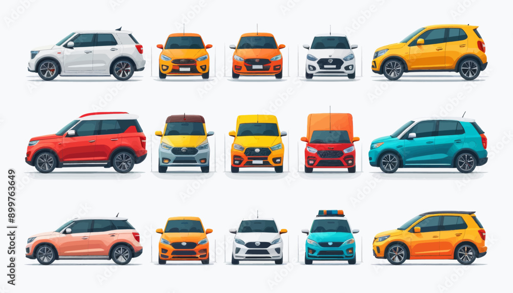 Vibrant Cars Collection: A Variety of Colorful Vehicles for Your Design Needs Vibrant Cars Collection: A Variety of Colorful Vehicles for Your Design Needs