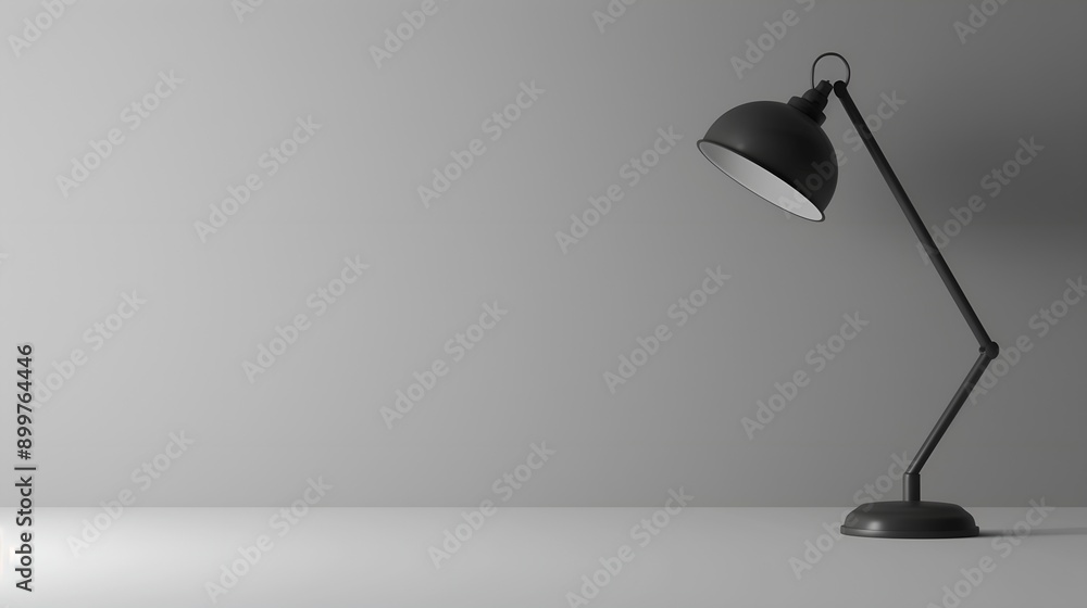 Simple Modern Desk Lamp on Plain Surface - Stock Photo Simple Modern Desk Lamp on Plain Surface - Stock Photo
