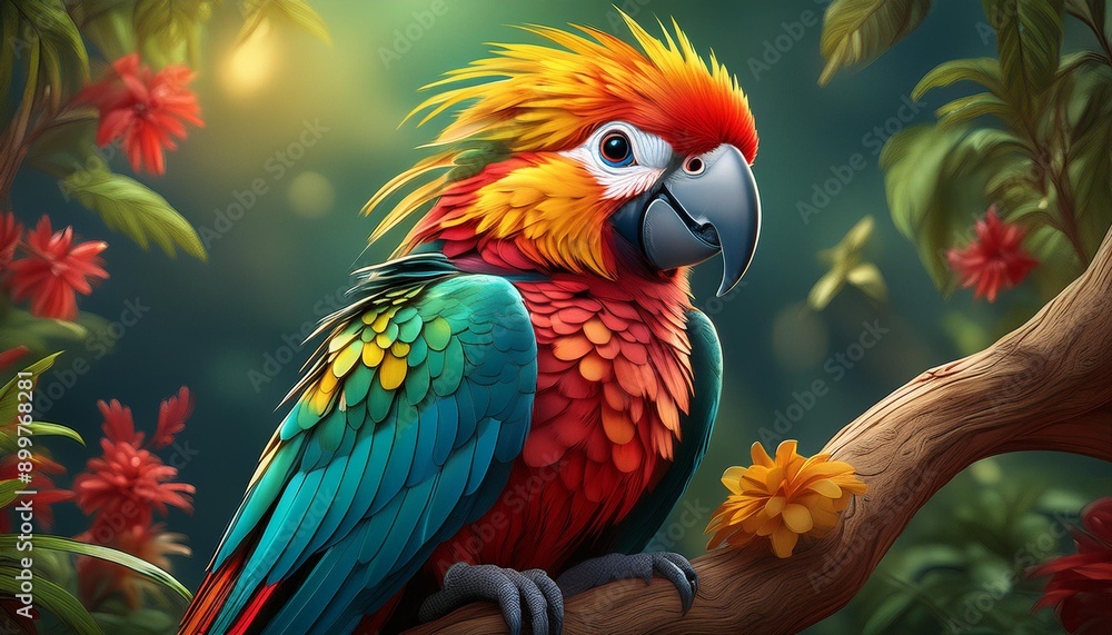 Fototapeta premium blue and yellow macaw