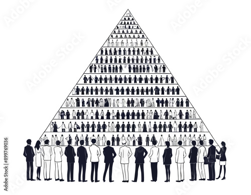 People at the base of a pyramid