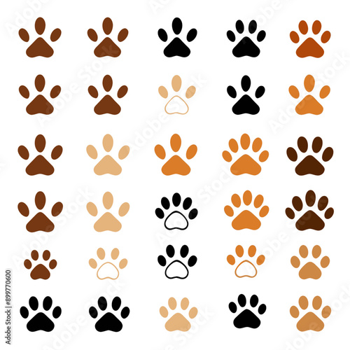 Paw Prints: A Collection of Animal Footprints in Various Styles and Colors