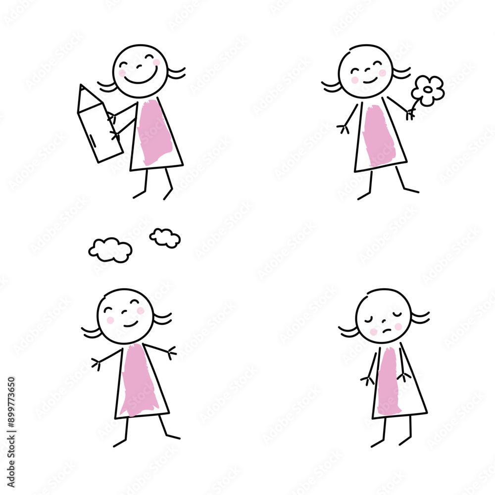 Happy children collection set. Vector illustration Happy children collection set. Vector illustration