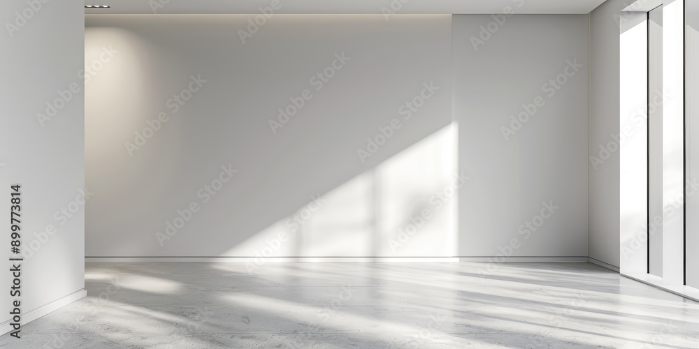 Fototapeta premium Empty room light wall space. Ai generation.