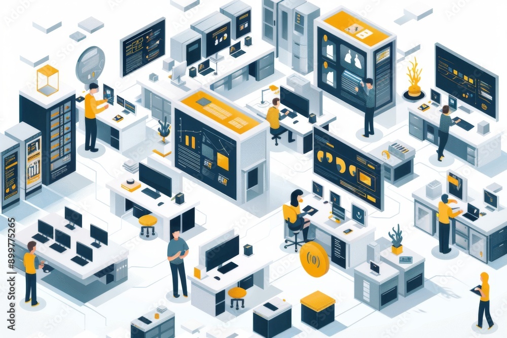 Isometric Illustration of a Modern Office Space Isometric Illustration of a Modern Office Space
