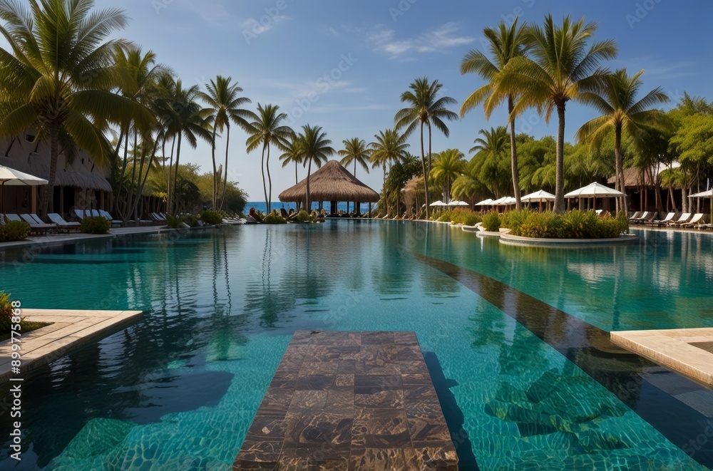 Fototapeta premium Tropical Serenity by the Pool