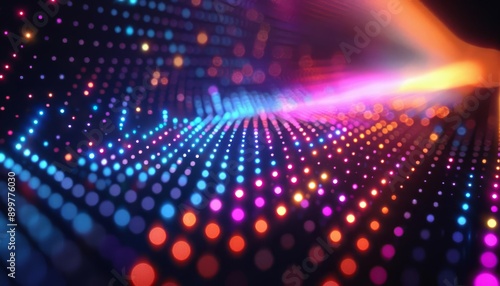 Wallpaper Mural Vibrant abstract digital light display with colorful dots and futuristic design, perfect for technology and art concepts. Torontodigital.ca