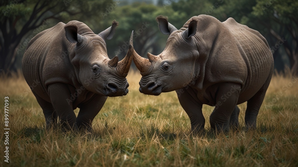Fototapeta premium Majestic Rhinos in the Wild
