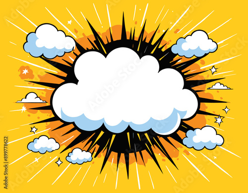 Explosive Cloudscape with Sunburst and Starburst Effects