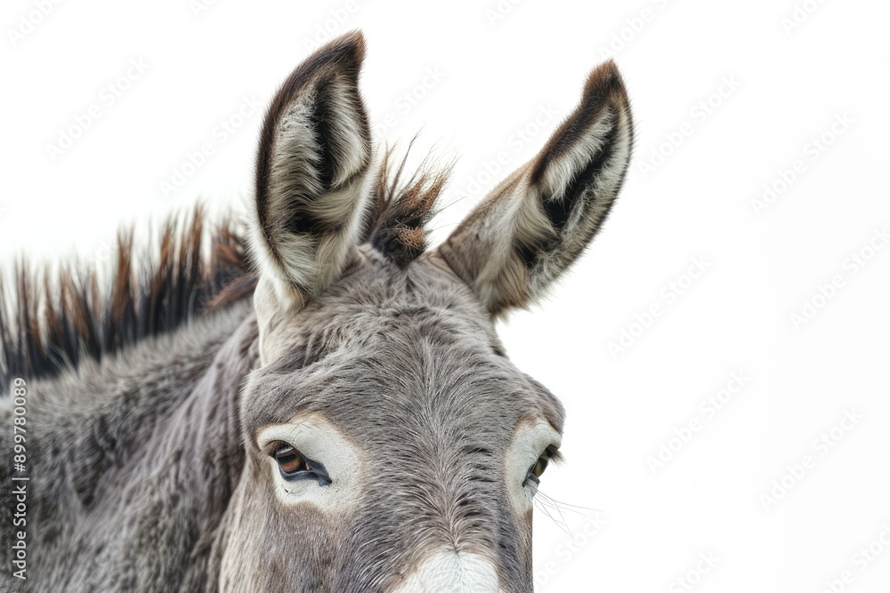 Obraz premium Close-up of a Donkey's Head and Eye with Large Ears