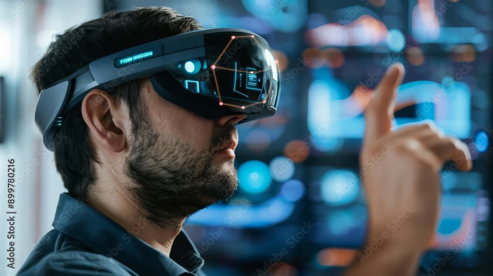 Augmented reality debugging, holographic tools, tech-savvy workspace Augmented reality debugging, holographic tools, tech-savvy workspace