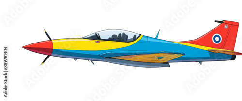 Colorful stylized fighter jet