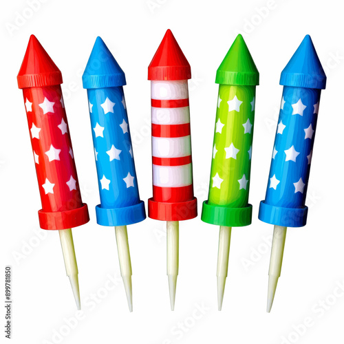Colorful Plastic Caps with Stars