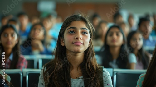 Students attending an educational institution ready for learning and studies 