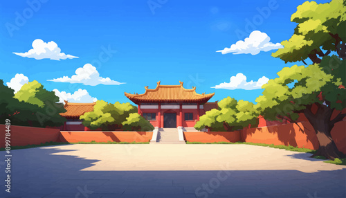 Chinese Temple Courtyard