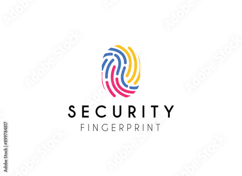 Finger print cyber security Logo Design. Technology logo Design template.