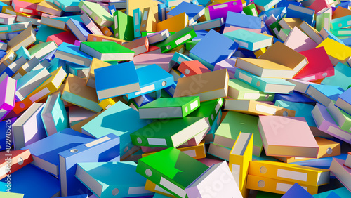 Tableau sur toile Bunch of folders with documents