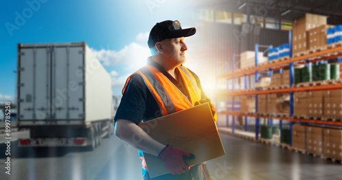 Man is logistician. Shippin...