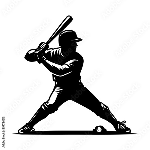 Set of Baseball player silhouette vector, Man Throwing Baseball Silhouette, Baseball player