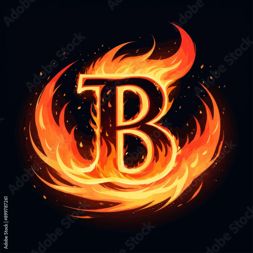 Burning Letter J