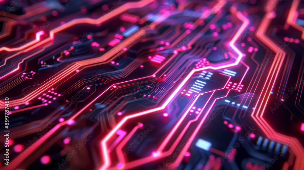 Abstract circuit board designs with bright highlights Abstract circuit board designs with bright highlights