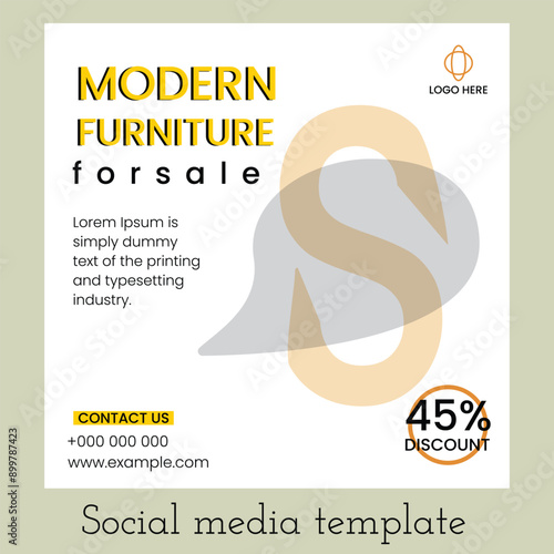 modern furniture social media template