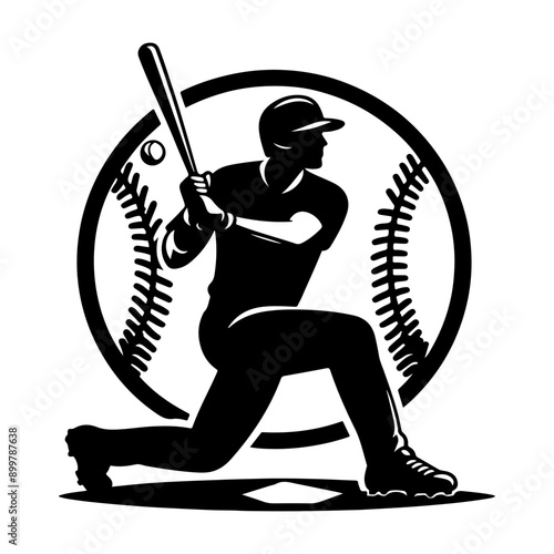 Set of Baseball player silhouette vector, Man Throwing Baseball Silhouette, Baseball player