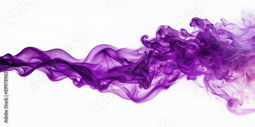 Vibrant purple smoke bursts into abstract, wispy tendrils, isolated on transparent backdrop, evoking energetic, dynamic, and creative visuals perfect for futuristic, sci-fi, and fantasy designs. © Adisorn