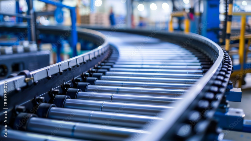 Fototapeta premium conveyor belts in an automated production line