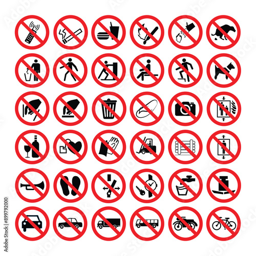 Prohibitory signs drawing