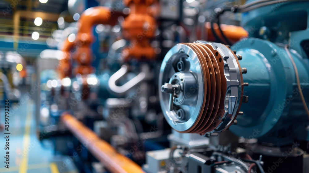 Close-up of energy-efficient components in a smart factory Close-up of energy-efficient components in a smart factory