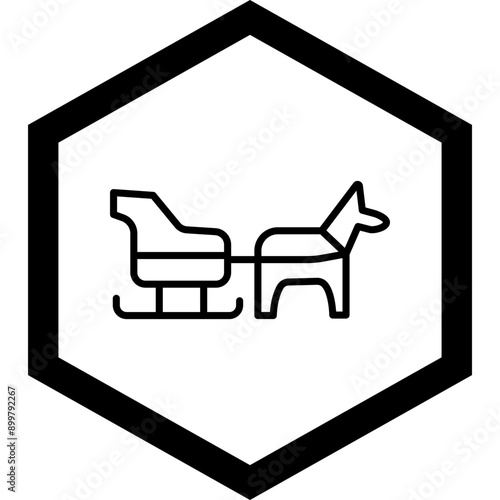 Dog sled Icon Design