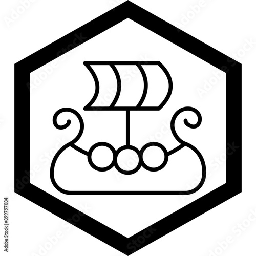 Viking Ship Icon Design